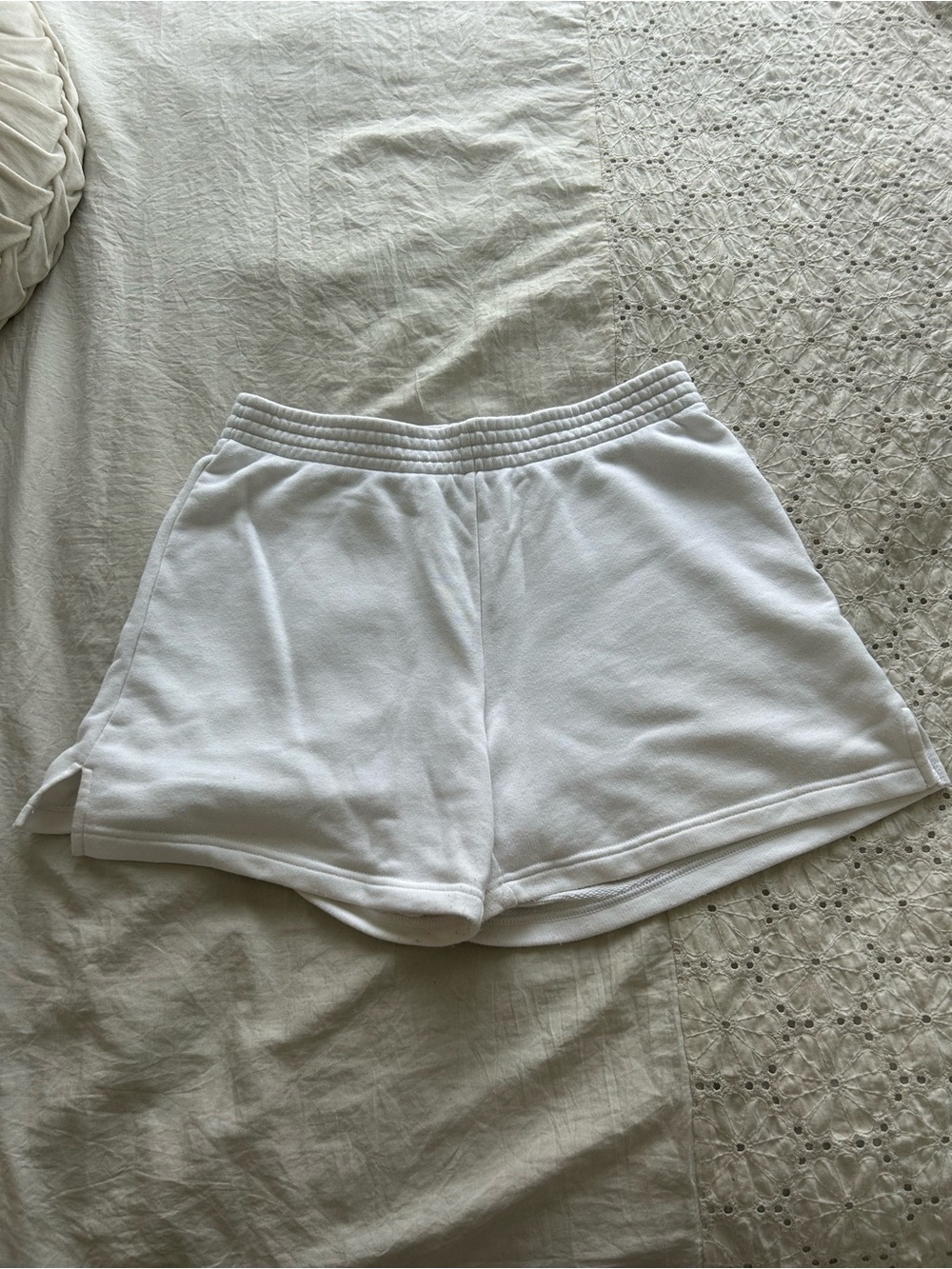 TNA AIRY AF White Fleece Shorts